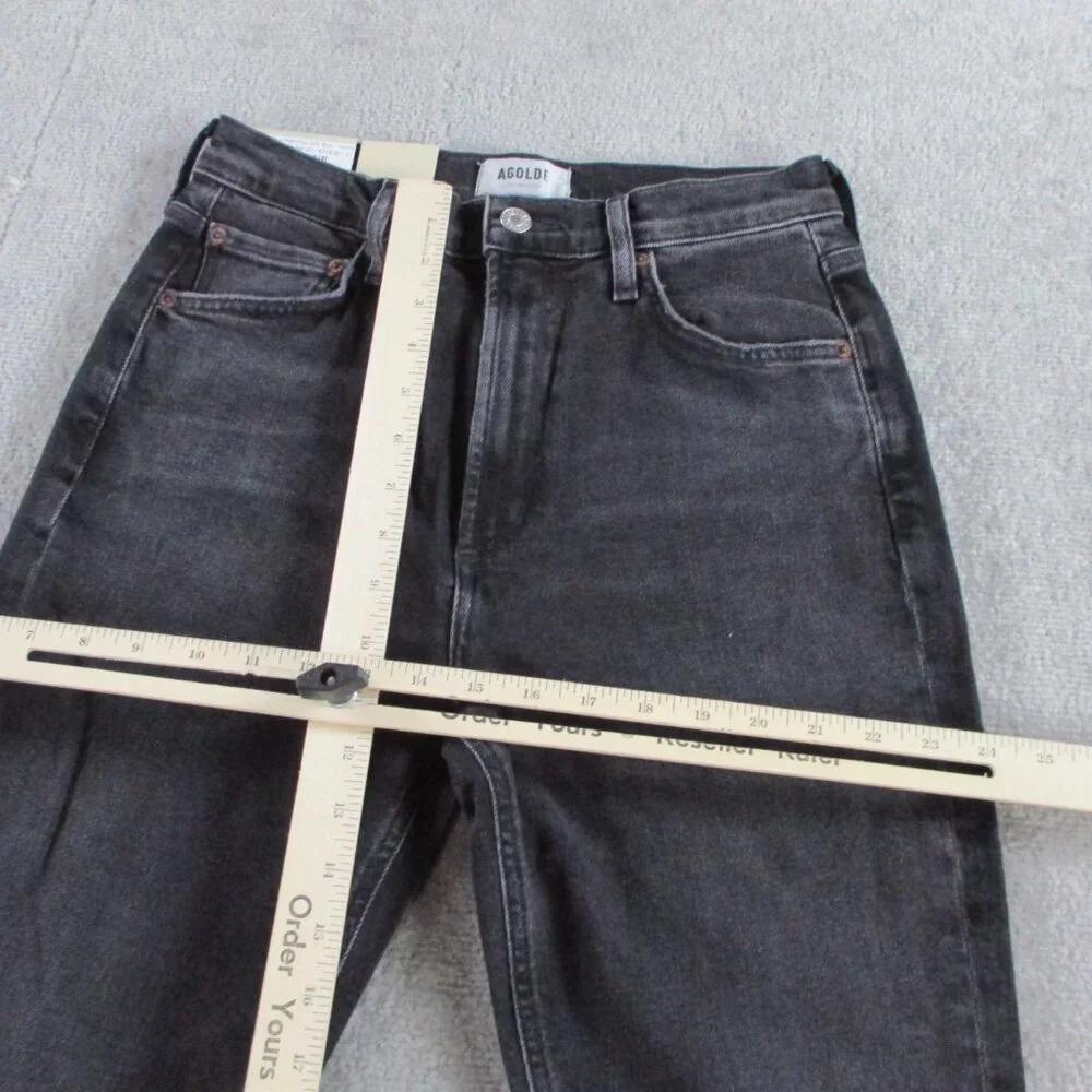 Agolde Jeans Womens 27 Black Denim Nico High Rise Slim Boot Hotline NWT $218 - Picture 6 of 15